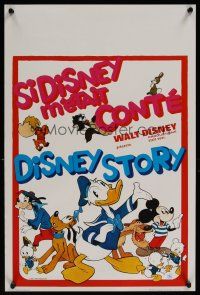 9t584 DISNEY STORY Belgian '80s art of Disney characters Donald Duck, Goofy, Mickey Mouse!