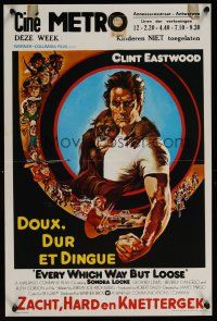 9t594 EVERY WHICH WAY BUT LOOSE Belgian '78 art of Clint Eastwood & Clyde the orangutan by Peak!