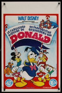 9t629 LA FABULEUSE HISTOIRE DE DONALD Belgian '75 Donald Duck, Mickey, Goofy, Pluto & more!