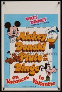 9t651 MICKEY DONALD PLUTO ET EN DINGO EN VACANCES Belgian '70s Goofy, Donald Duck!
