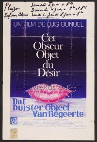 9t754 THAT OBSCURE OBJECT OF DESIRE Belgian '77 Bunuel's Cet obscur object du desir, Ferracci art!