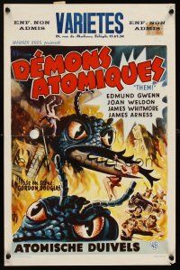 9t756 THEM Belgian '55 classic sci-fi, cool art of horror horde of giant bugs terrorizing people!