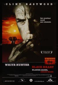 9t784 WHITE HUNTER, BLACK HEART Belgian '90 close up of Clint Eastwood as director John Huston!