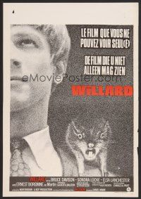 9t786 WILLARD Belgian '71 creepy close up of Bruce Davison with pet rat on shoulder!