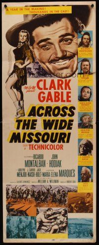 9t011 ACROSS THE WIDE MISSOURI insert '51 art of smiling Clark Gable & sexy Maria Elena Marques!
