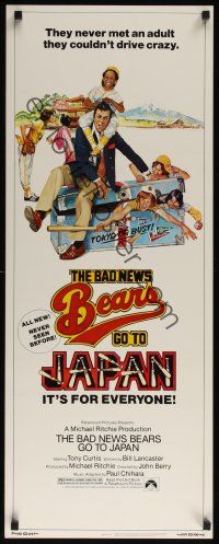 9t023 BAD NEWS BEARS GO TO JAPAN insert '78 Tony Curtis different juvernile baseball art!