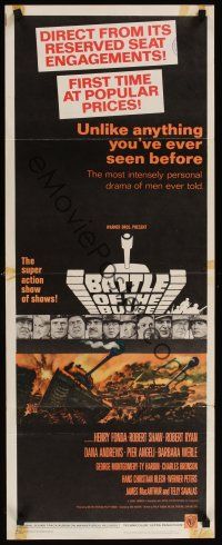 9t028 BATTLE OF THE BULGE insert '66 Henry Fonda, Robert Shaw, cool Jack Thurston tank art!