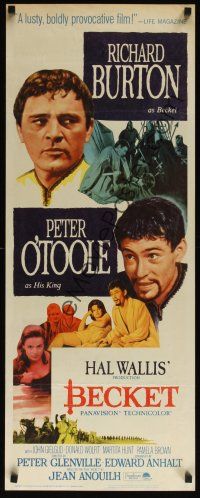 9t029 BECKET insert '64 Richard Burton in the title role, Peter O'Toole, John Gielgud