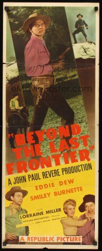 9t036 BEYOND THE LAST FRONTIER insert '43 cool full-length image of Eddie Dew + Smiley Burnette!