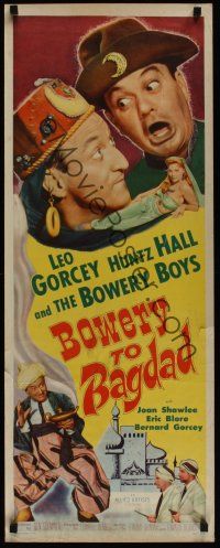 9t049 BOWERY TO BAGDAD insert '54 wacky Leo Gorcey, Huntz Hall & sexy bellydancer!