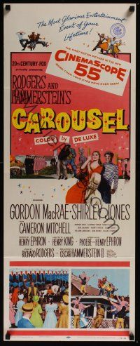 9t065 CAROUSEL insert '56 Shirley Jones, Gordon MacRae, Rodgers & Hammerstein musical!