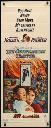 9t083 COUNTERFEIT TRAITOR insert '62 art of William Holden & Lilli Palmer by Howard Terpning!