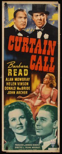 9t090 CURTAIN CALL insert '40 Barbara Read, Alan Mowbray, precursor of The Producers!