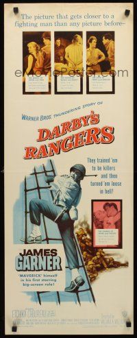 9t093 DARBY'S RANGERS insert '58 James Garner & Jack Warden in World War II, sexy Etchika Choureau