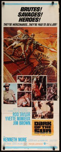 9t094 DARK OF THE SUN insert '68 cool action art of Rod Taylor, Yvette Mimieux & Jim Brown!