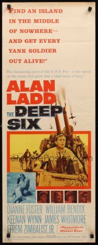 9t102 DEEP SIX insert '58 World War II soldiers Alan Ladd & William Bendix!