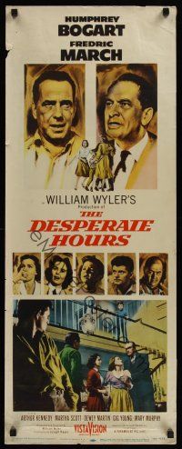 9t105 DESPERATE HOURS insert '55 Humphrey Bogart, Fredric March, William Wyler, full-color!