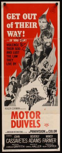 9t107 DEVIL'S ANGELS insert '67 Corman, Cassavetes, their god is violence, lust the law they live by