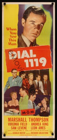 9t110 DIAL 1119 insert '50 sexy Virginia Field, Marshall Thompson, film noir!