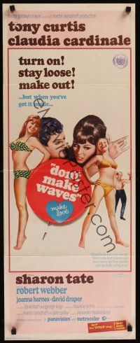 9t112 DON'T MAKE WAVES insert '67 Tony Curtis with super sexy Sharon Tate & Claudia Cardinale!