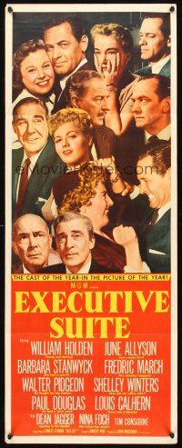 9t132 EXECUTIVE SUITE insert '54 William Holden, Barbara Stanwyck, Fredric March, June Allyson