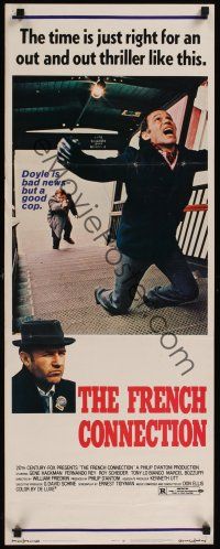 9t147 FRENCH CONNECTION insert '71 Gene Hackman in chase climax, directed by William Friedkin!