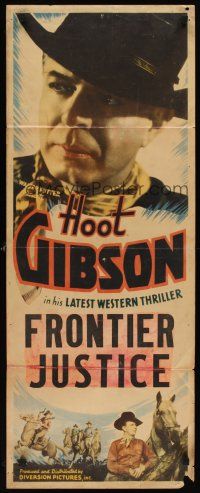 9t150 FRONTIER JUSTICE insert '36 wonderful super close up of cowboy Hoot Gibson!
