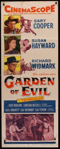 9t154 GARDEN OF EVIL insert '54 Gary Cooper, sexy Susan Hayward & Richard Widmark!