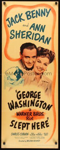 9t158 GEORGE WASHINGTON SLEPT HERE insert '42 sexy Ann Sheridan & Jack Benny the great lover!