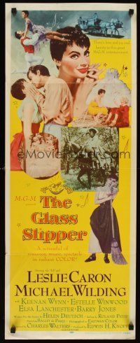 9t164 GLASS SLIPPER insert '55 wonderful close up art of pretty Leslie Caron by Jon Weintraub!
