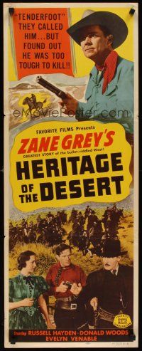 9t195 HERITAGE OF THE DESERT insert R50 Zane Grey, Donald Woods, Evelyn Venable, Russell Hayden