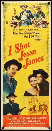 9t212 I SHOT JESSE JAMES insert '49 directed by Sam Fuller, Preston Foster, Barbara Britton, western