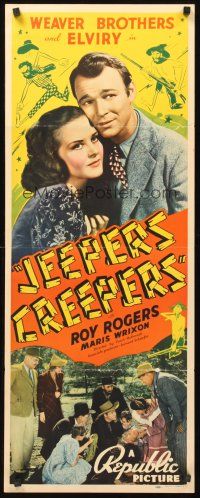 9t228 JEEPERS CREEPERS insert '39 young Roy Rogers wiith Elviry & Weaver Brothers!
