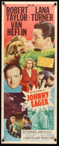 9t234 JOHNNY EAGER insert R50 sexy Lana Turner with gun, Robert Taylor, Edward Arnold