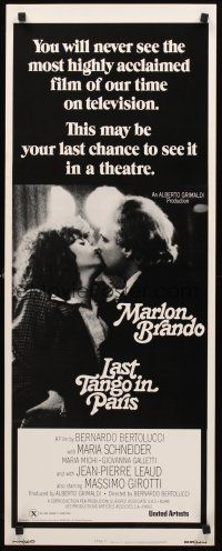 9t247 LAST TANGO IN PARIS insert '73 Marlon Brando, Maria Schneider, Bernardo Bertolucci
