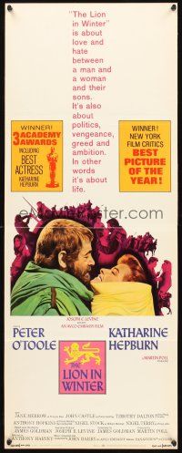 9t259 LION IN WINTER insert '68 Katharine Hepburn, Peter O'Toole as Henry II, winner of 3 Oscars!