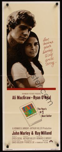 9t274 LOVE STORY insert '70 great romantic close up of Ali MacGraw & Ryan O'Neal!