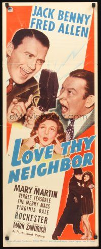 9t275 LOVE THY NEIGHBOR insert '40 Mary Martin between Jack Benny fighting with Fred Allen!