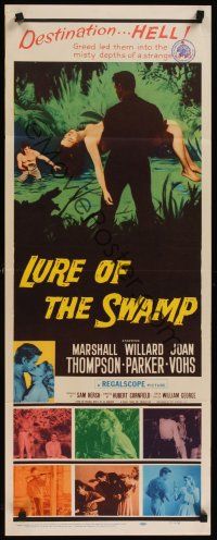 9t277 LURE OF THE SWAMP insert '57 two men & a super sexy woman find their destination is Hell!