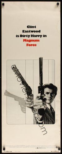 9t282 MAGNUM FORCE insert '73 Clint Eastwood is Dirty Harry pointing his huge gun!