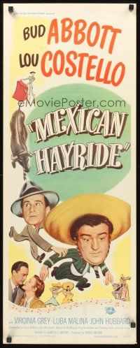 9t295 MEXICAN HAYRIDE insert '48 matador Bud Abbott & Lou Costello in Mexico, great art!