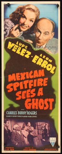 9t296 MEXICAN SPITFIRE SEES A GHOST insert '42 Lupe Velez & Leon Errol in a haunted house!