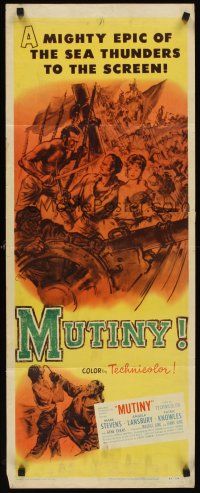 9t304 MUTINY insert '52 sailor Mark Stevens fights pirate with hook & knife, cut-throat action!