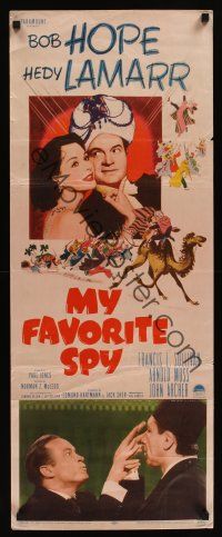 9t305 MY FAVORITE SPY insert '51 Bob Hope wearing turban with sexy Hedy Lamarr!