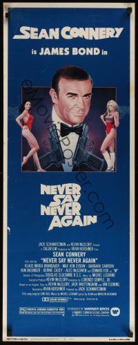 9t311 NEVER SAY NEVER AGAIN insert '83 art of Sean Connery as James Bond 007 by R. Obrero!