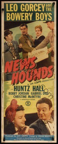 9t312 NEWS HOUNDS insert '47 the Bowery Boys, Leo Gorcey, Huntz Hall, Christine McIntyre!