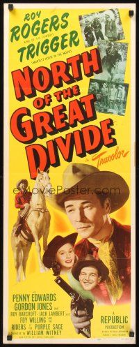 9t316 NORTH OF THE GREAT DIVIDE insert '50 great images of cowboy Roy Rogers + riding on Trigger!