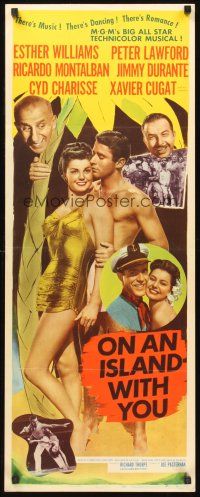 9t321 ON AN ISLAND WITH YOU insert '48 sexy Esther Williams, Jimmy Durante, Peter Lawford