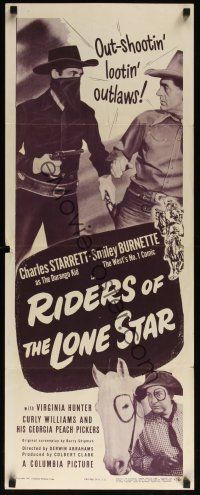 9t356 RIDERS OF THE LONE STAR insert '47 Starrett as The Durango Kid with Smiley Burnette!