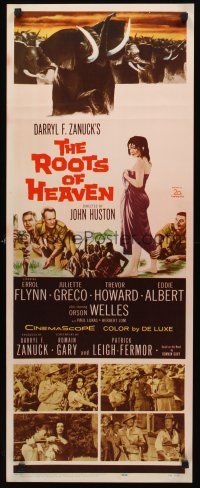 9t362 ROOTS OF HEAVEN insert '58 directed by John Huston, Errol Flynn & sexy Julie Greco in Africa!